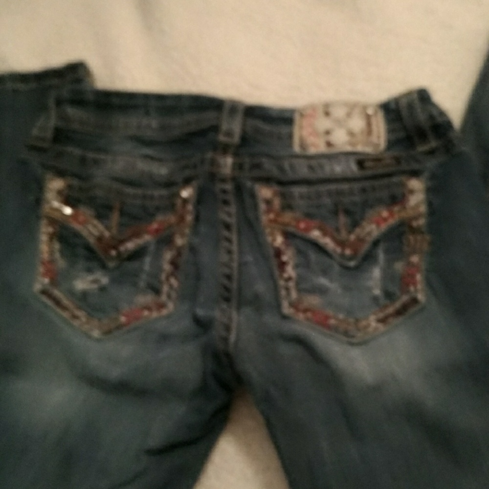 Pink embroidered Miss Me jeans